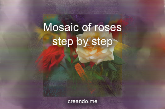 From ideas to execution, mosaic of roses step by step